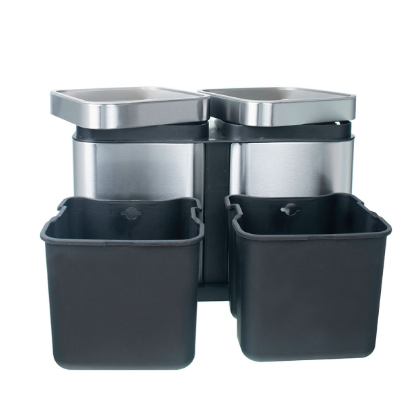 Ведро для раздельного сбора мусора, 2 емкости, Foodatlas  JAH-7520, 30л (58912230009) распродажа